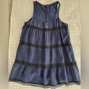 THEORY lace tunic length babydoll tank top